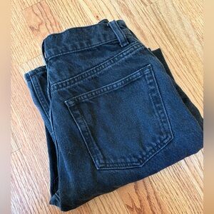 Reformation black Cynthia high rise straight jeans